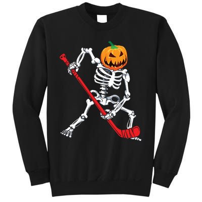 Skeleton Hockey Halloween Pumpkin Sweatshirt