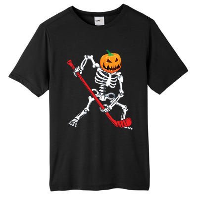 Skeleton Hockey Halloween Pumpkin Tall Fusion ChromaSoft Performance T-Shirt