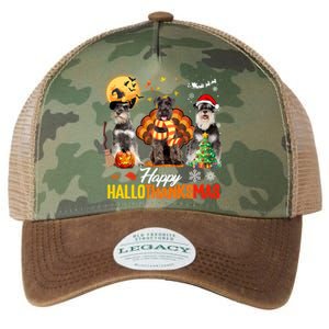 Schnauzer Happy Hallothanksmas Halloween Thanksgiving Xmas Cool Gift Legacy Tie Dye Trucker Hat