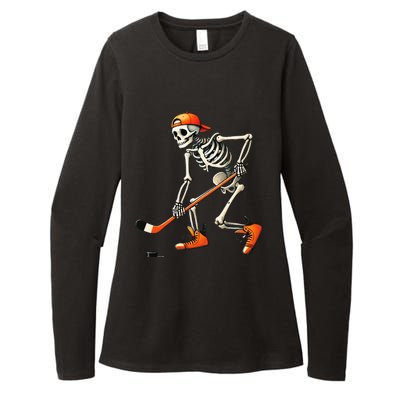 Skeleton Hockey Halloween Costume Sport Womens CVC Long Sleeve Shirt