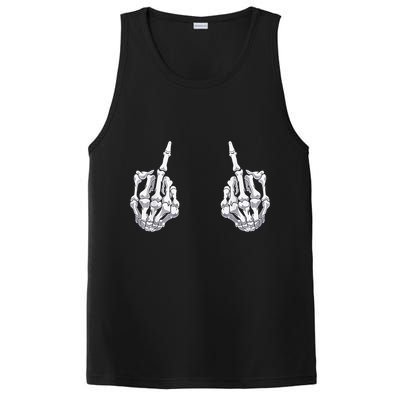 Skeleton Hand Halloween Bones Middle Finger Skull PosiCharge Competitor Tank