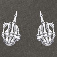 Skeleton Hand Halloween Bones Middle Finger Skull Cotton Canvas Backpack