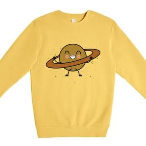 Saturn Hula Hoop Space Cute Premium Crewneck Sweatshirt