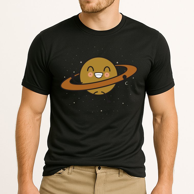 Saturn Hula Hoop Space Cute Cooling Performance Crew T-Shirt