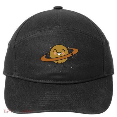 Saturn Hula Hoop Space Cute 7-Panel Snapback Hat