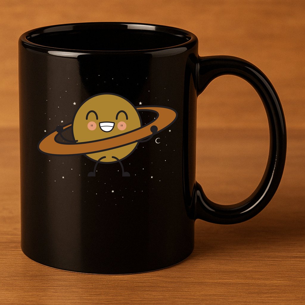 Saturn Hula Hoop Space Cute 11oz C Handle Ceramic Mug