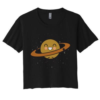 Saturn Hula Hoop Space Cute Crop Top