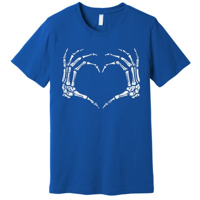 Skeleton Hands Heart Sign Retro Halloween Costume Premium T-Shirt