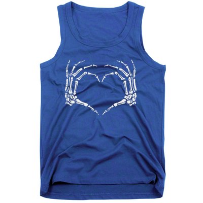 Skeleton Hands Heart Sign Retro Halloween Costume Tank Top