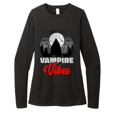 Spooky Happy Halloween Horror Creepy Halloween Costume Vampire Vibes Womens CVC Long Sleeve Shirt