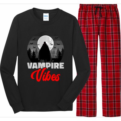 Spooky Happy Halloween Horror Creepy Halloween Costume Vampire Vibes Long Sleeve Pajama Set