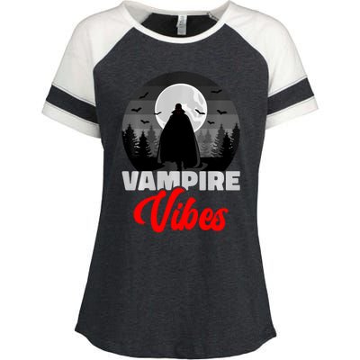 Spooky Happy Halloween Horror Creepy Halloween Costume Vampire Vibes Enza Ladies Jersey Colorblock Tee