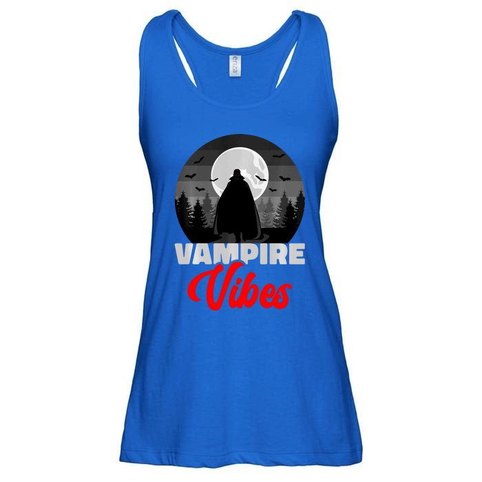 Spooky Happy Halloween Horror Creepy Halloween Costume Vampire Vibes Ladies Essential Flowy Tank