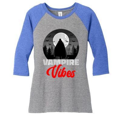 Spooky Happy Halloween Horror Creepy Halloween Costume Vampire Vibes Women's Tri-Blend 3/4-Sleeve Raglan Shirt