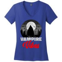 Spooky Happy Halloween Horror Creepy Halloween Costume Vampire Vibes Women's V-Neck T-Shirt