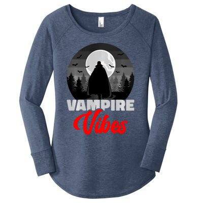 Spooky Happy Halloween Horror Creepy Halloween Costume Vampire Vibes Women's Perfect Tri Tunic Long Sleeve Shirt