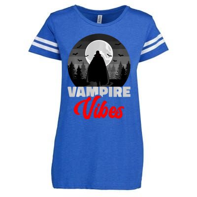 Spooky Happy Halloween Horror Creepy Halloween Costume Vampire Vibes Enza Ladies Jersey Football T-Shirt