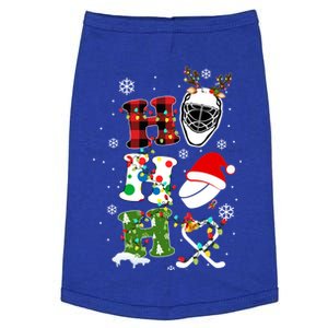 Santa Ho Ho Ho Hockey Christmas Holiday Plaid Xmas Hockey Gift Doggie Tank