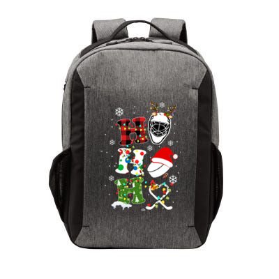 Santa Ho Ho Ho Hockey Christmas Holiday Plaid Xmas Hockey Gift Vector Backpack