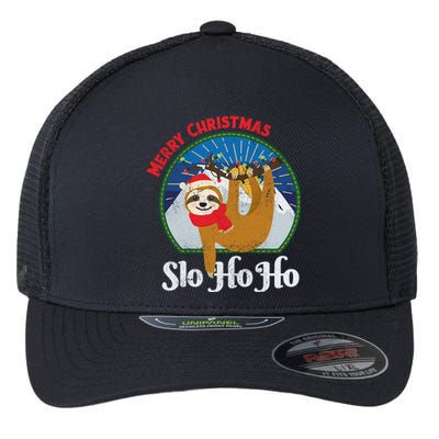 Slo Ho Ho Merry Christmas Sloth Christmas Team Funny Gift Flexfit Unipanel Trucker Cap