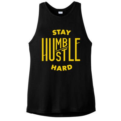 Stay Humble Hustle Hard Ladies PosiCharge Tri-Blend Wicking Tank