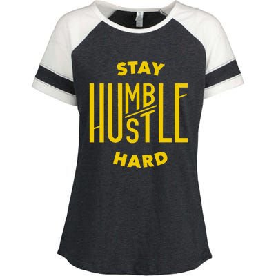 Stay Humble Hustle Hard Enza Ladies Jersey Colorblock Tee