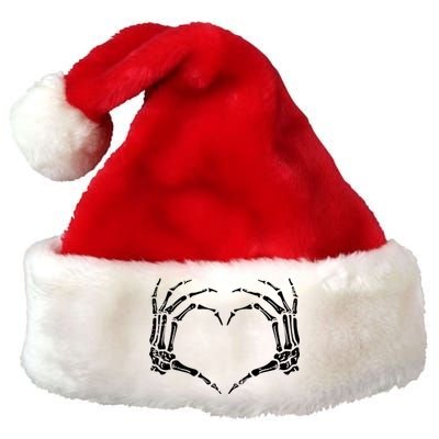 Skeleton Hands Heart Sign Retro Halloween Costume Women Girl Premium Christmas Santa Hat