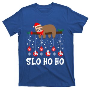 Slo Ho Ho Sloth Santa Hat Christmas Sleepy Sloth Lover Gift T-Shirt