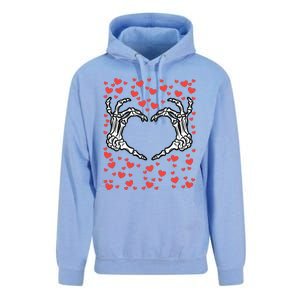 Skeleton Hand Heart Valentines Day Funny Bones Love Unisex Surf Hoodie