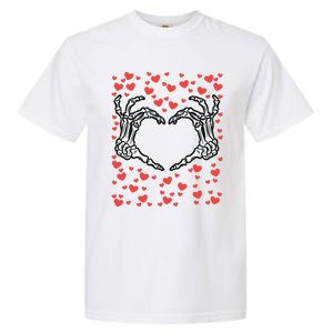 Skeleton Hand Heart Valentines Day Funny Bones Love Garment-Dyed Heavyweight T-Shirt