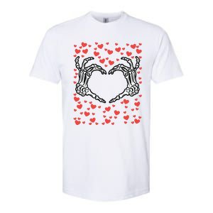 Skeleton Hand Heart Valentines Day Funny Bones Love Softstyle CVC T-Shirt