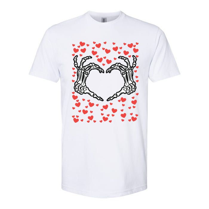 Skeleton Hand Heart Valentines Day Funny Bones Love Softstyle CVC T-Shirt