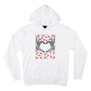 Skeleton Hand Heart Valentines Day Funny Bones Love Hoodie