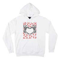 Skeleton Hand Heart Valentines Day Funny Bones Love Hoodie