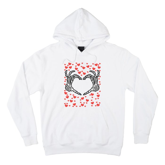 Skeleton Hand Heart Valentines Day Funny Bones Love Hoodie