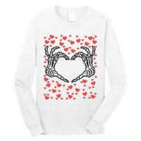 Skeleton Hand Heart Valentines Day Funny Bones Love Long Sleeve Shirt