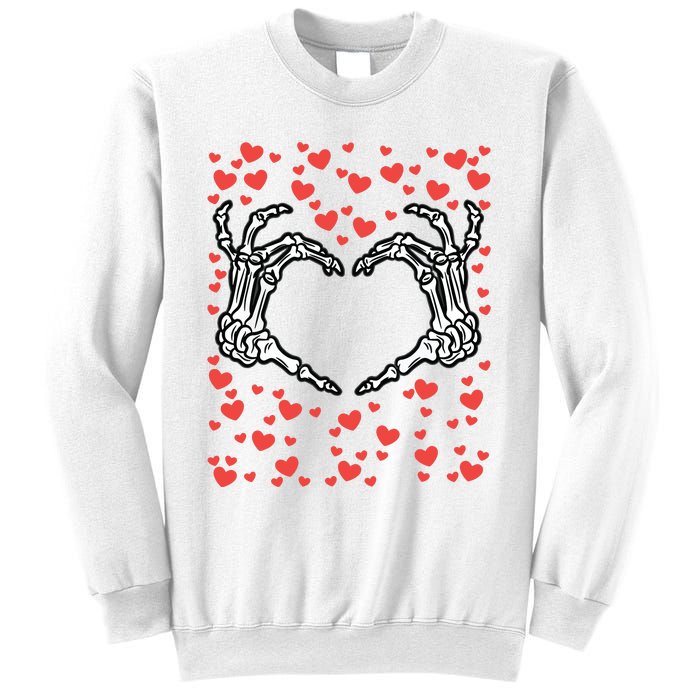 Skeleton Hand Heart Valentines Day Funny Bones Love Sweatshirt