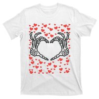 Skeleton Hand Heart Valentines Day Funny Bones Love T-Shirt