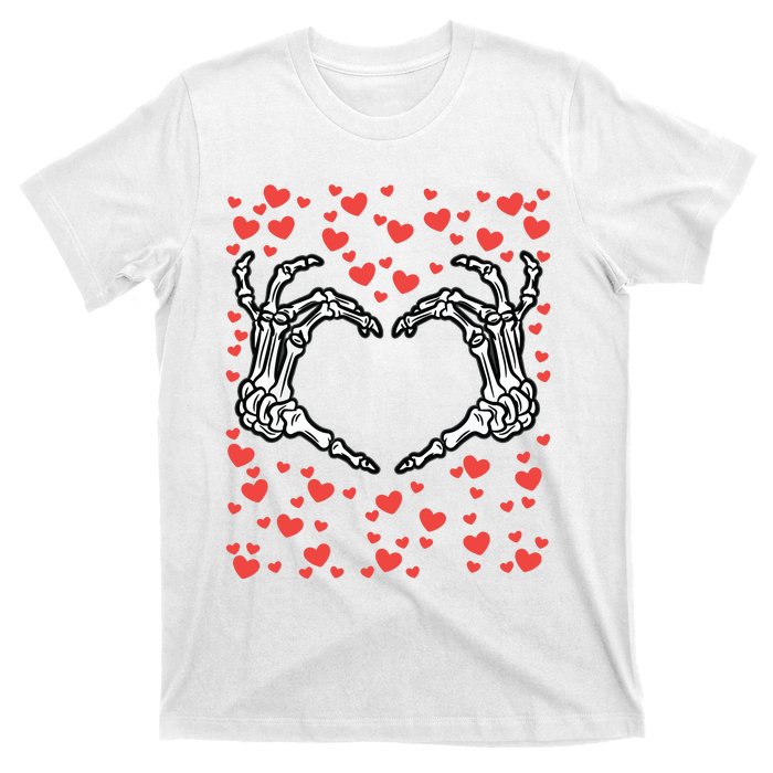 Skeleton Hand Heart Valentines Day Funny Bones Love T-Shirt