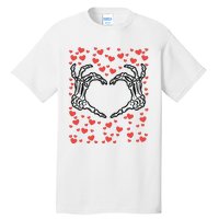 Skeleton Hand Heart Valentines Day Funny Bones Love Tall T-Shirt