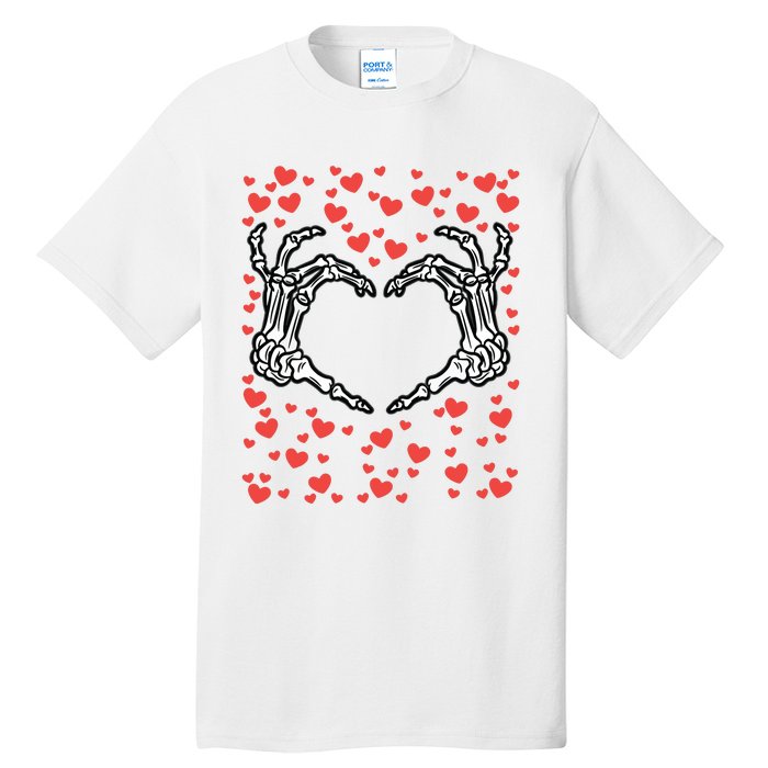 Skeleton Hand Heart Valentines Day Funny Bones Love Tall T-Shirt