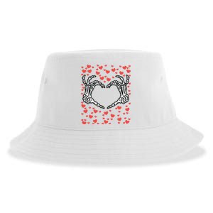 Skeleton Hand Heart Valentines Day Funny Bones Love Sustainable Bucket Hat