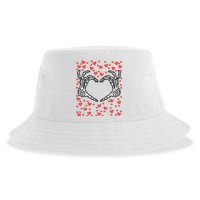 Skeleton Hand Heart Valentines Day Funny Bones Love Sustainable Bucket Hat