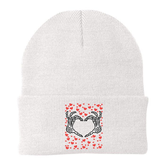 Skeleton Hand Heart Valentines Day Funny Bones Love Knit Cap Winter Beanie