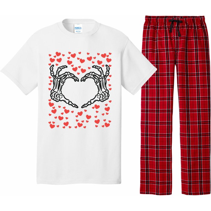 Skeleton Hand Heart Valentines Day Funny Bones Love Pajama Set