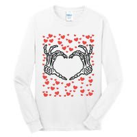 Skeleton Hand Heart Valentines Day Funny Bones Love Tall Long Sleeve T-Shirt