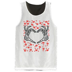 Skeleton Hand Heart Valentines Day Funny Bones Love Mesh Reversible Basketball Jersey Tank