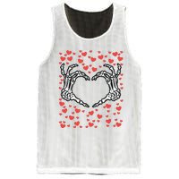 Skeleton Hand Heart Valentines Day Funny Bones Love Mesh Reversible Basketball Jersey Tank