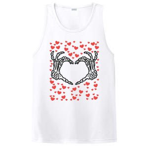 Skeleton Hand Heart Valentines Day Funny Bones Love PosiCharge Competitor Tank