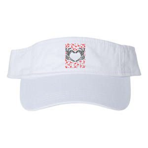 Skeleton Hand Heart Valentines Day Funny Bones Love Valucap Bio-Washed Visor